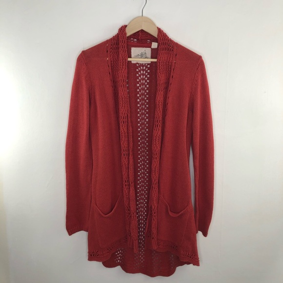 Anthropologie Sweaters - Anthropologie Angel of the North Coral Cardigan